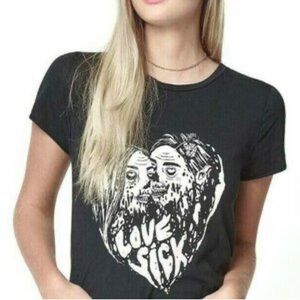 💥3/$20 Michelle by Commune Love Sick Graphic Black Short Sleeve Tee